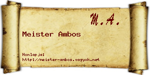 Meister Ambos névjegykártya